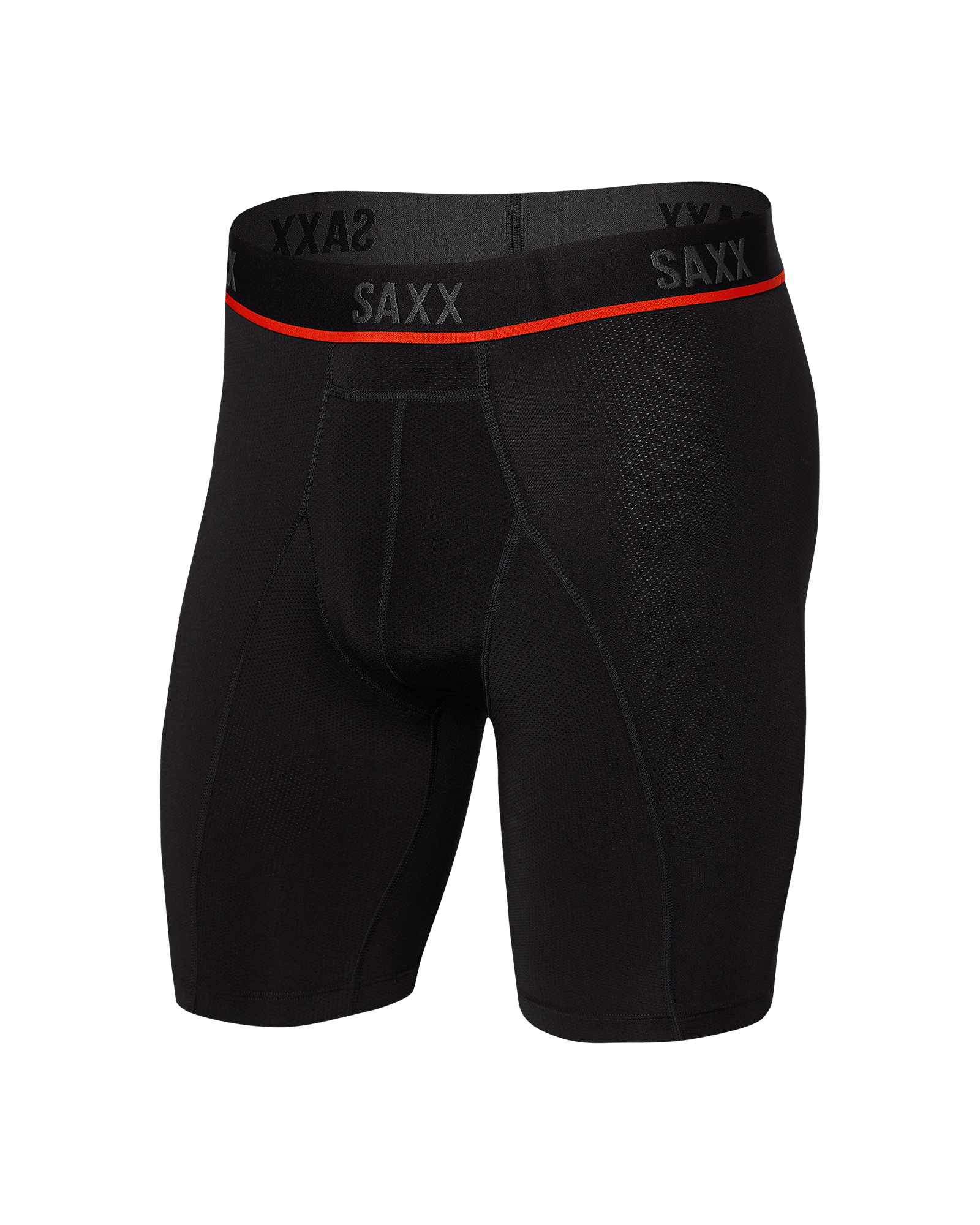 Kinetic Light Compression Mesh Long Leg Boxer Brief Black SAXX Underwear