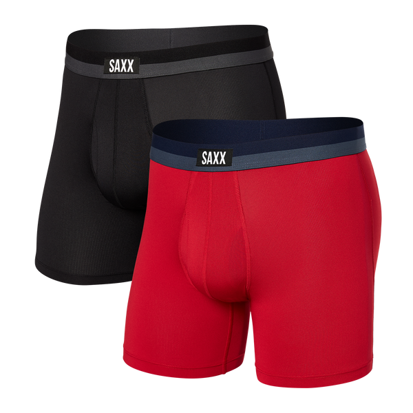 SAXX Men's Underwear - ULTRA Super Soft Boxer Briefs with Built-In Pouch  Support - Pack of 2,Black/Navy,Small