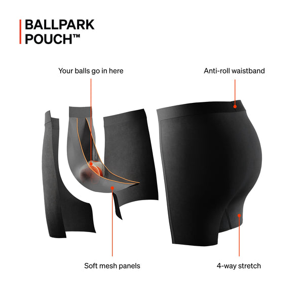 Boxer Briefs For Long Time Sit, Pack 3, Mens Underwear With Ball Hammock,  Mens Underwear With Pouch For Balls.