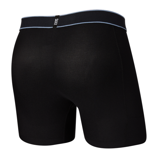Sweat Proof Men's Boxer Briefs with Fly - Black 6-Pack