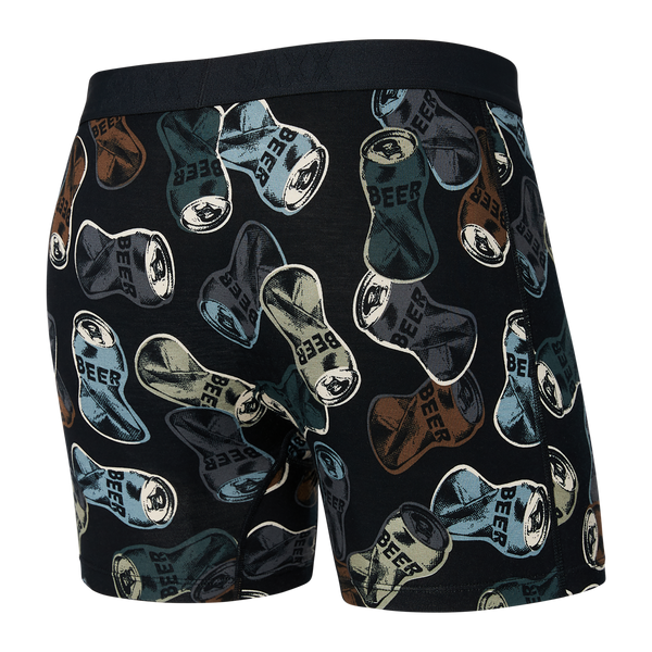Saxx Underwear Men's Boxer Briefs – Vibe Men's Underwear – Boxer Briefs  with Built-in Ballpark Pouch Support – Underwear for Men,Black Coast Stripe, Medium 