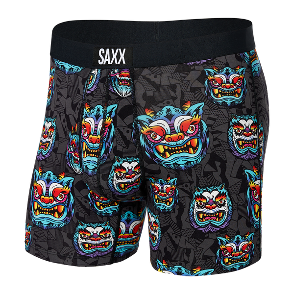 Saxx Vibe Boxer Brief Underwear, Red Snow Globes, Large