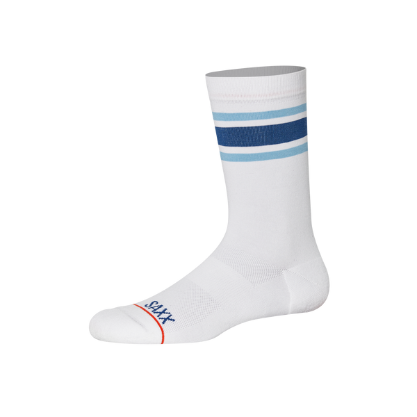 Whole Package Crew Sock - Athletic Stripe- White