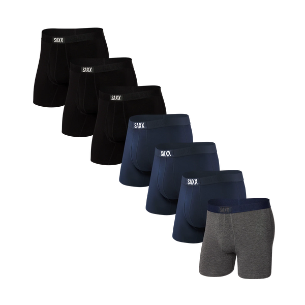 2UNDR Mens Night Shift 6 Boxer Brief Underwear (Light Grey, X-Large) 
