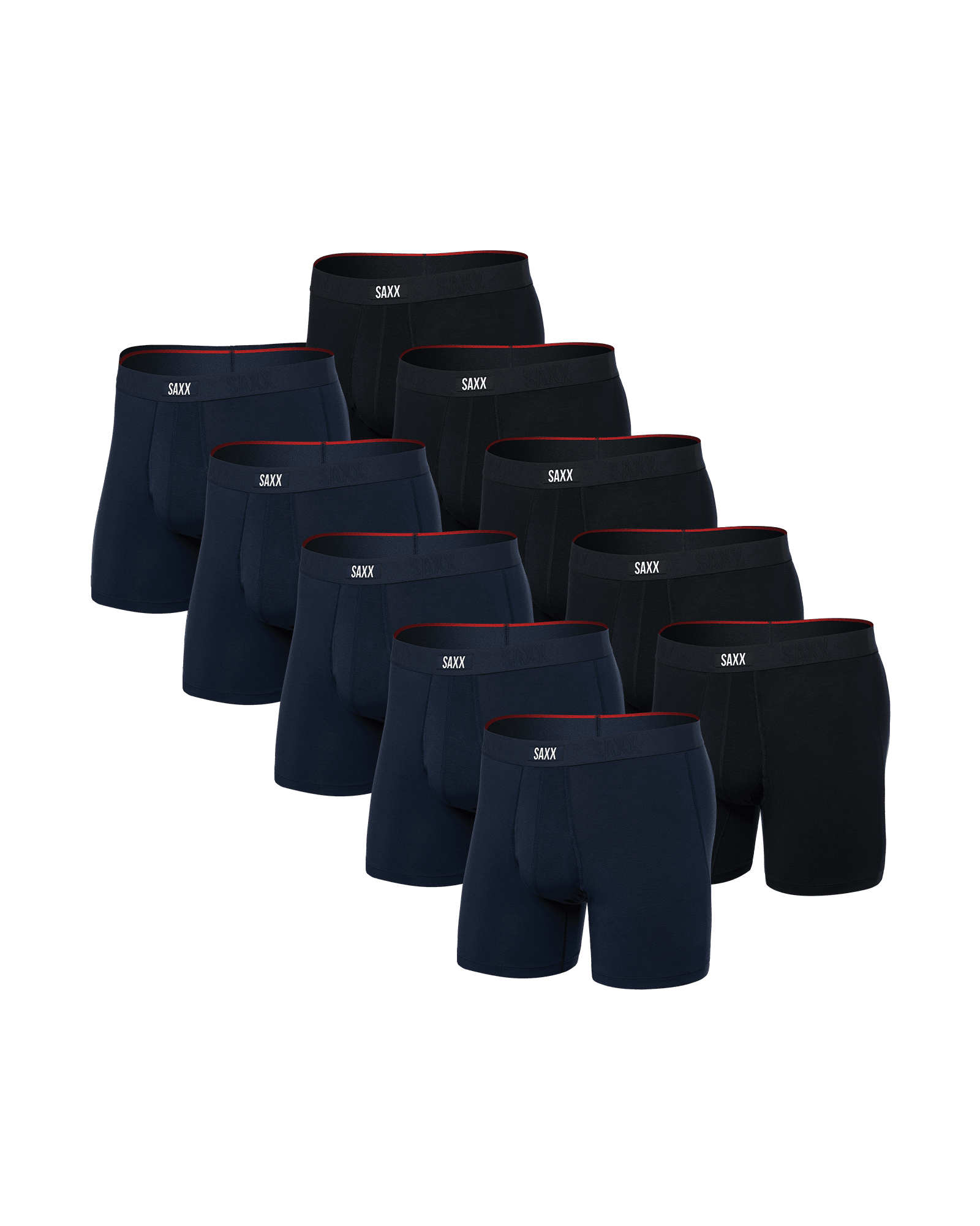 Front of Vibe Xtra (10 Pack) Boxer Brief in Black/Navy