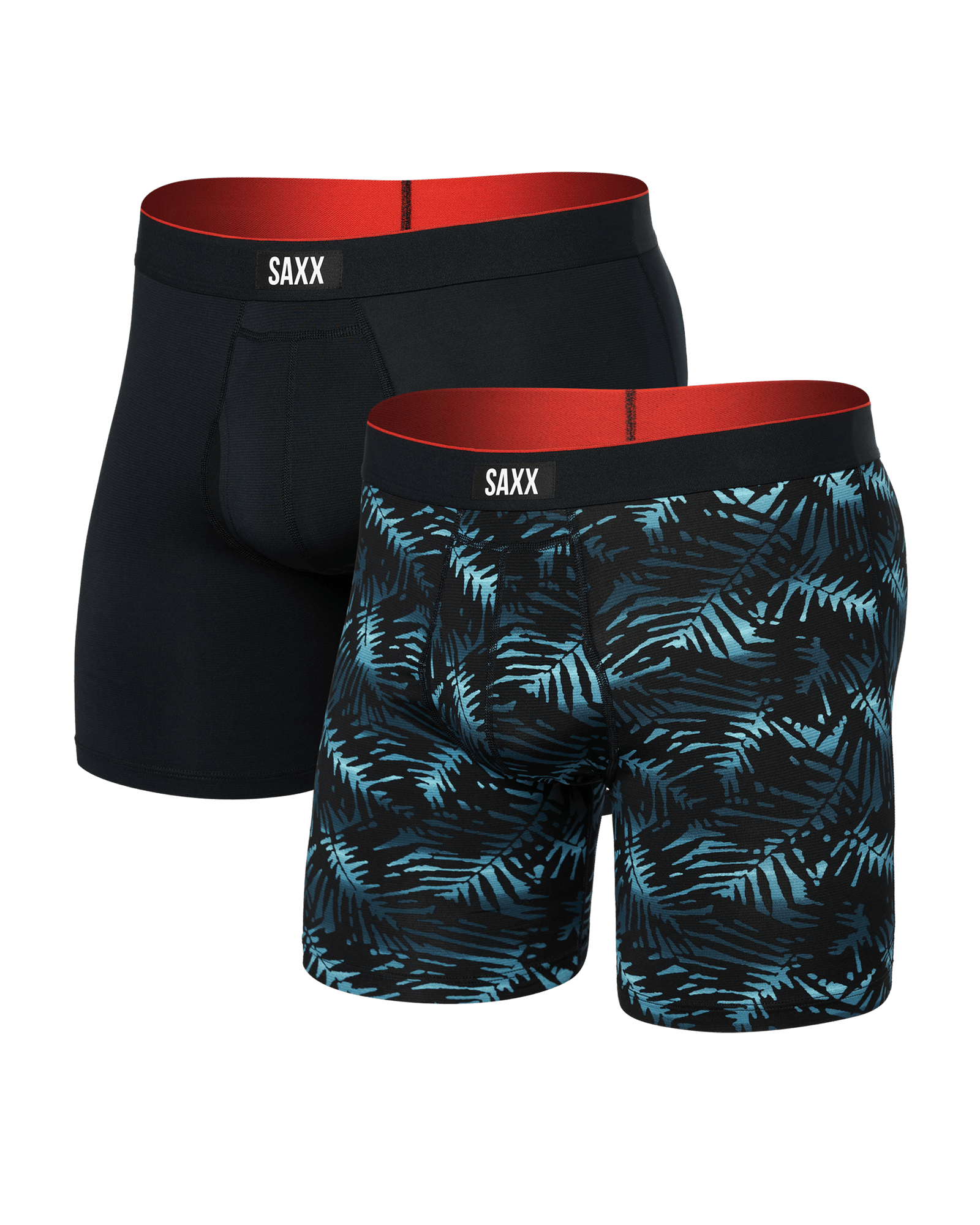 Front of Multi-Sport Mesh (2 Pack) Boxer Brief in Palm Camo Glow/Black