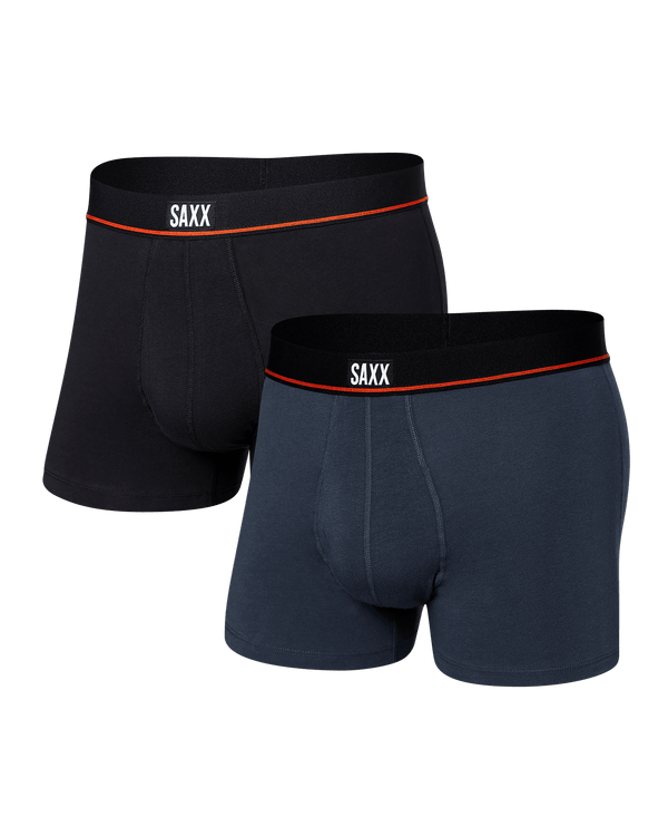 Front of Non-Stop Stretch Cotton 2-Pack Trunk in Deep Navy/Black