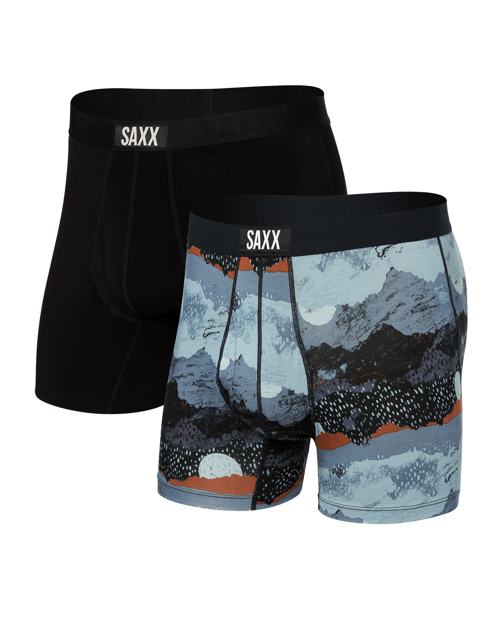 Front of Ultra Super Soft (2 Pack) Boxer Brief in Peak Winter/Black