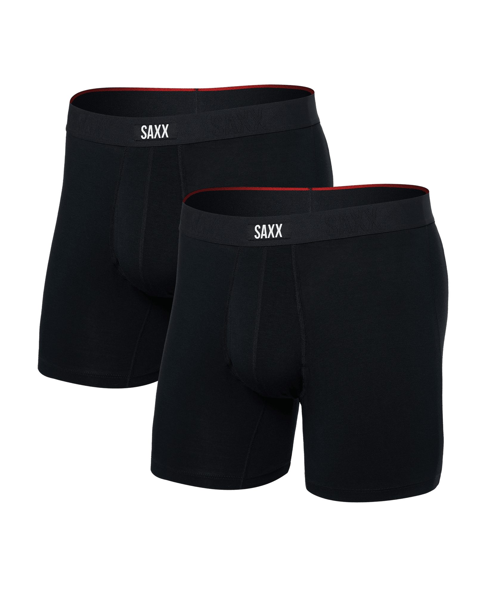 Front of Vibe Xtra (2 Pack) Boxer Brief in Black