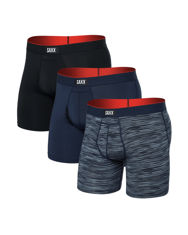 Front of Multi-Sport Mesh (3 Pack) Boxer Brief in Wavelength/Navy/Black