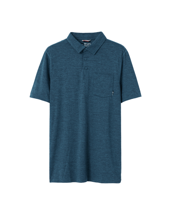 Front of Droptemp® All Day Cooling Polo in Storm Heather