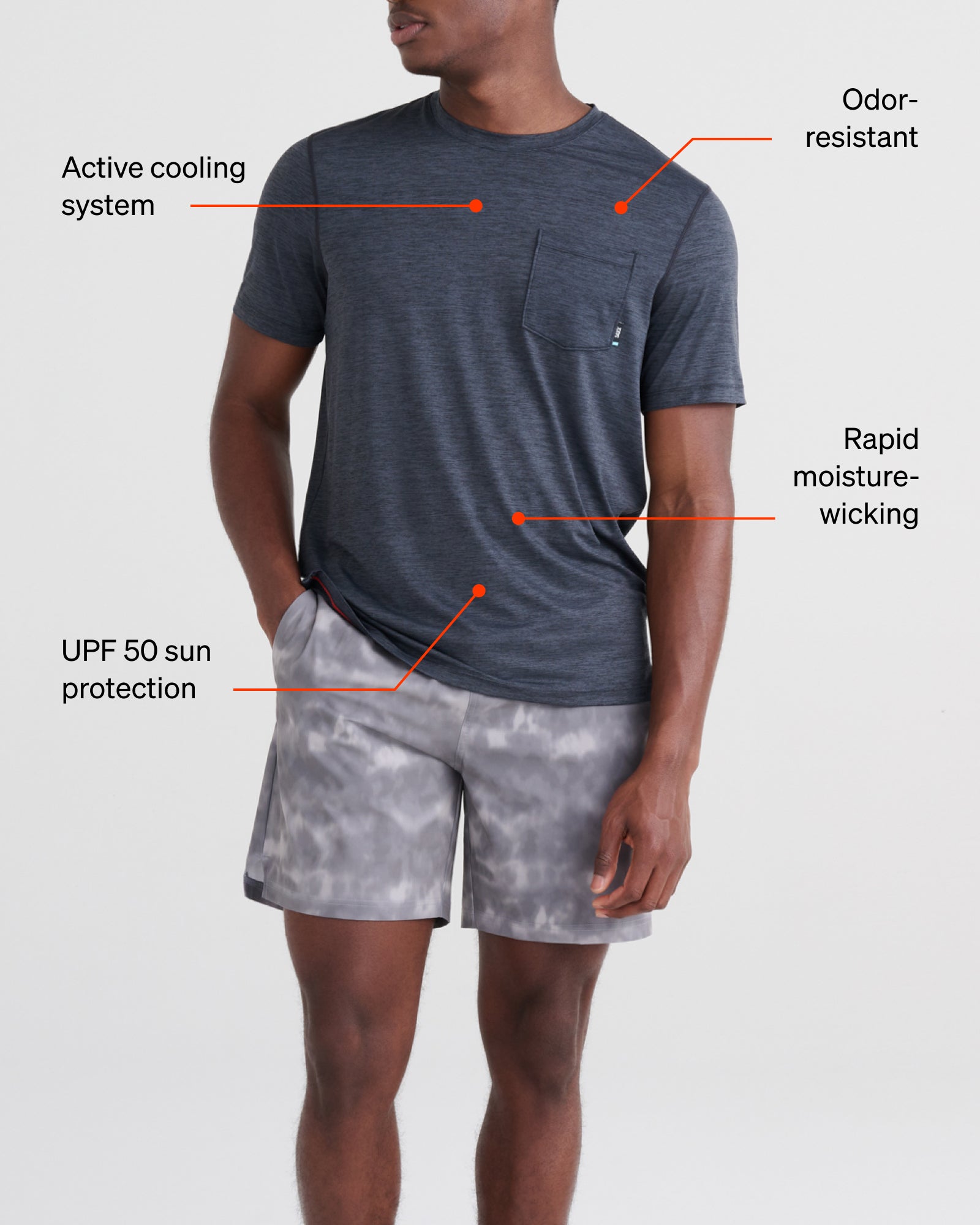 DropTemp All Day Cooling Short Sleeve Crew technology graphic