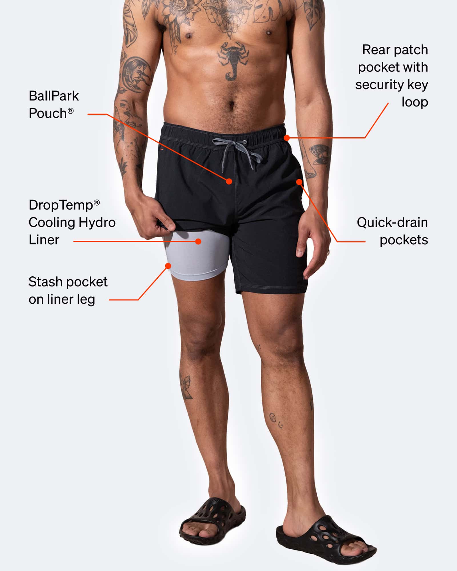 Oh Buoy 2N1 Long Swim Volley Short Lobster Lounger Aqua SAXX Underwear