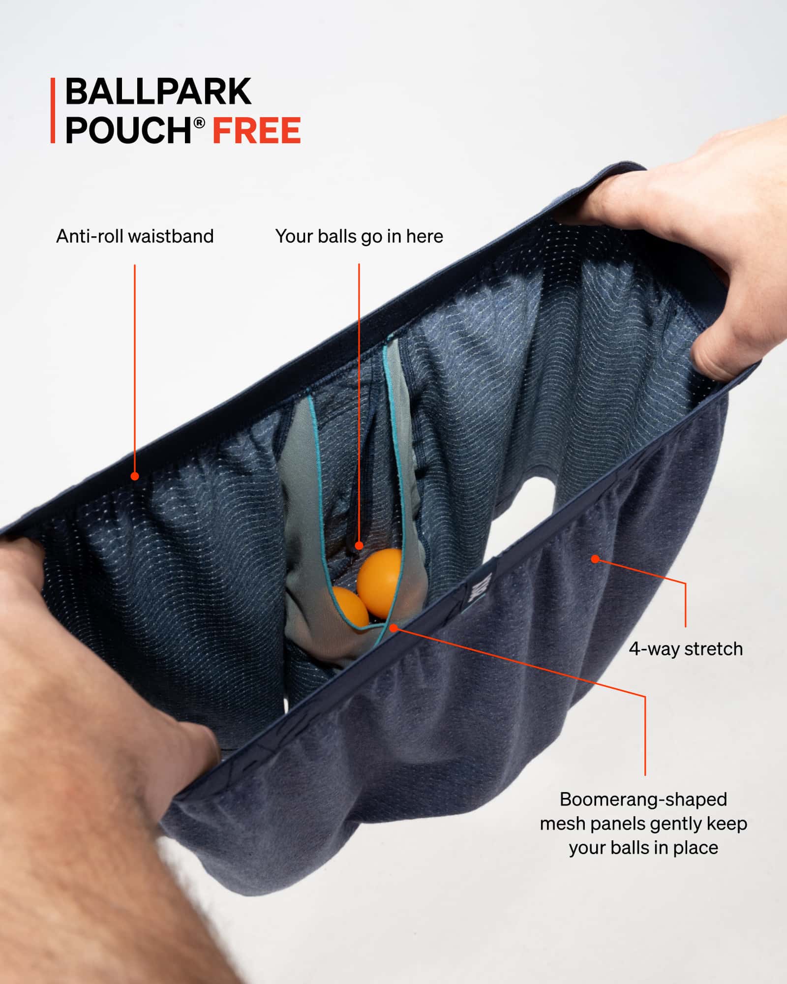 SAXX Underwear BallPark Pouch FREE with Flat Out Seams and Three-D Fit technology