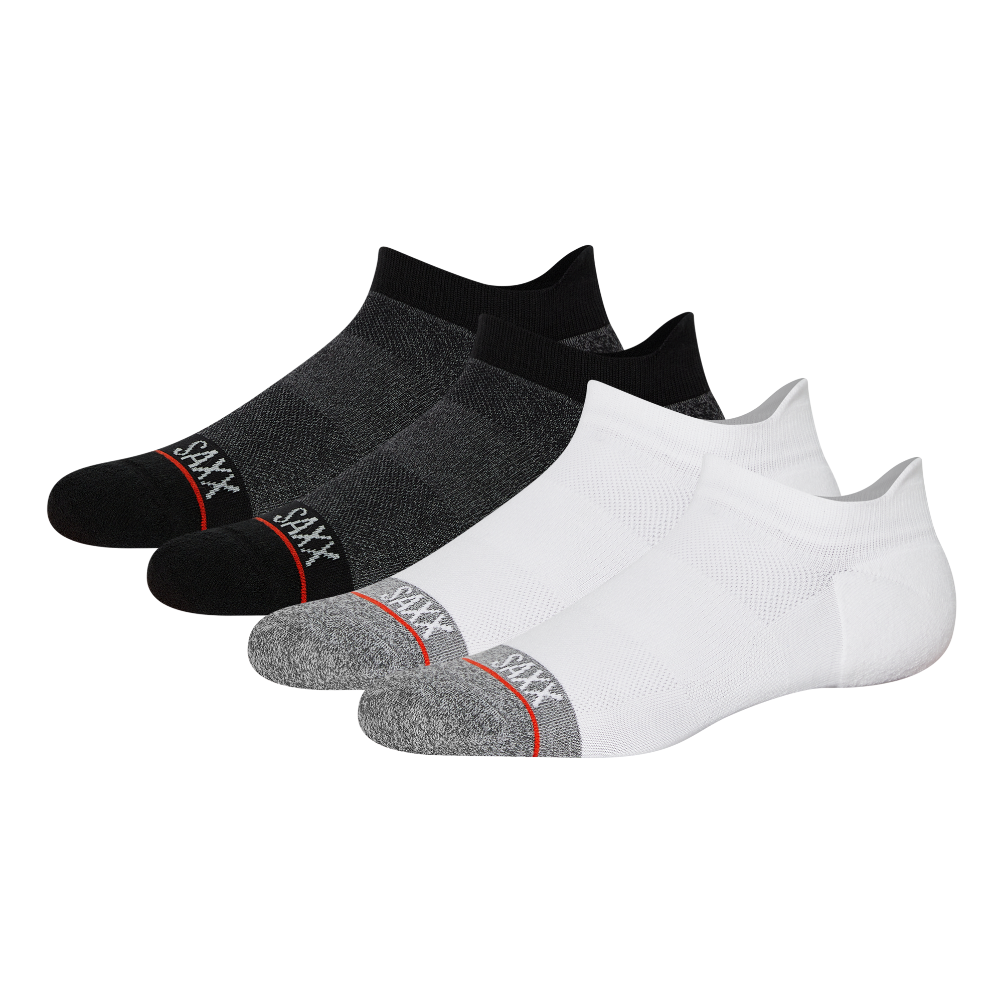 Back of Whole Package Low Show Sock in Black Hthr/White