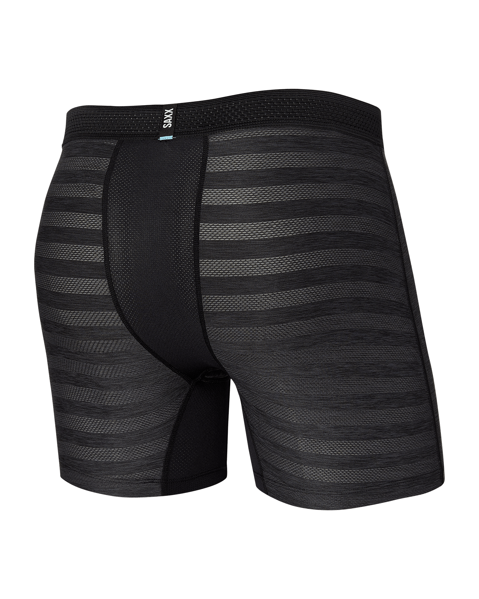 Back of DropTemp Cooling Mesh Boxer Brief Fly in Black Heather