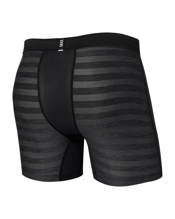 Back of DropTemp Cooling Mesh Boxer Brief Fly in Black Heather