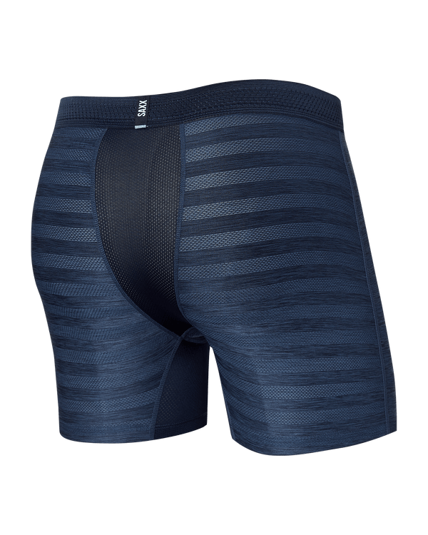 Back of DropTemp Cooling Mesh Boxer Brief Fly in Dark Denim Heather