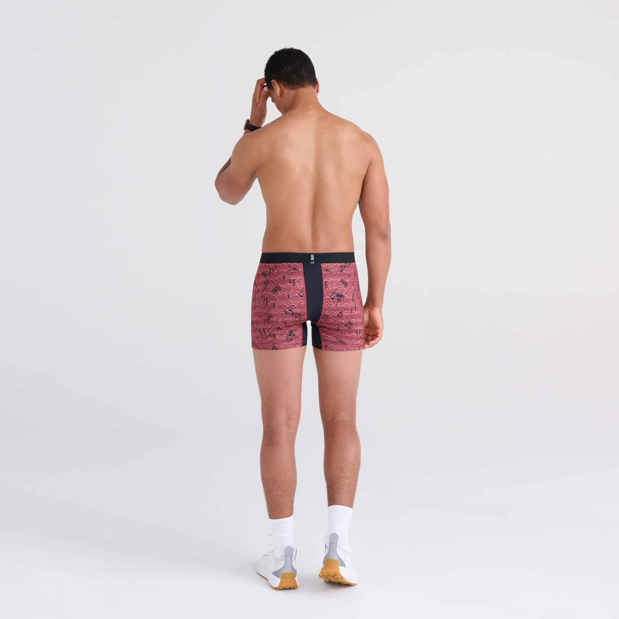 DropTemp Cooling Mesh Boxer Brief Head For The Hills Red SAXX Underwear