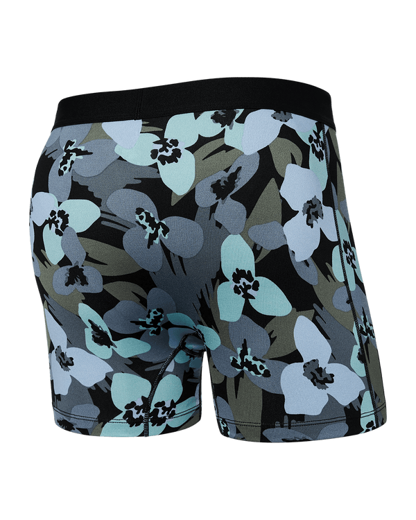 Back of Daytripper Boxer Brief in Camo Flowers- Blue Fog