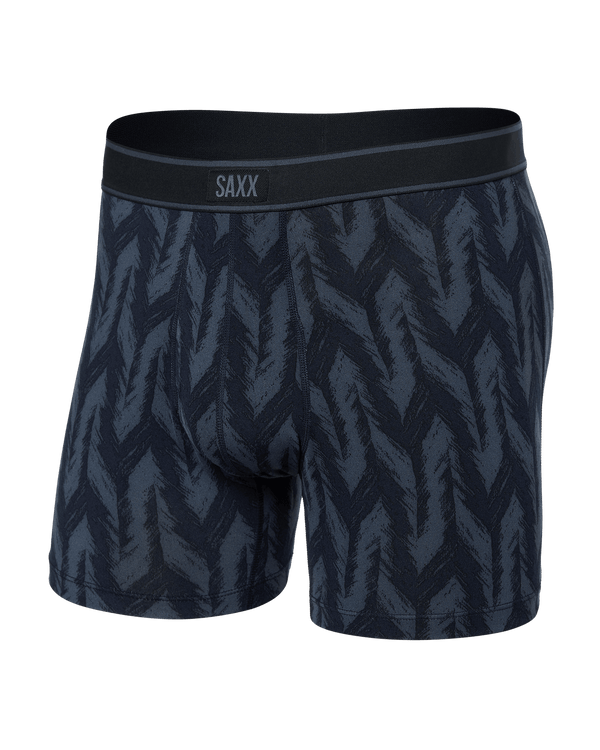 Front of Daytripper Boxer Brief in Ikat Chevron-Deep Navy