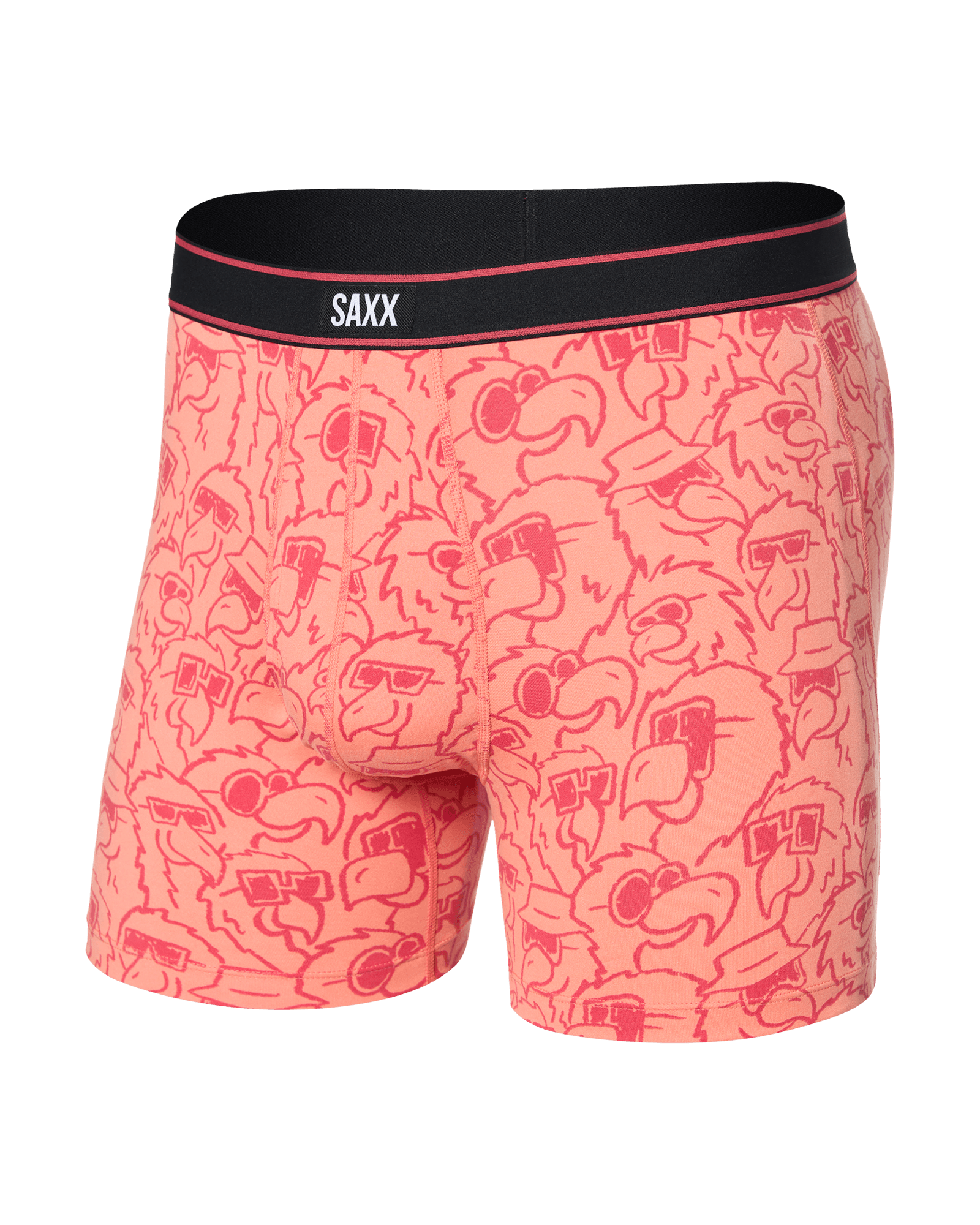 Front of Daytripper Boxer Brief Fly in Parrot Party-Fusion Coral