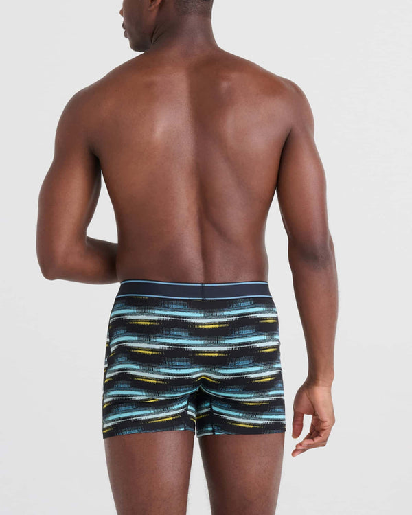 Back - Model wearing Daytripper Boxer Brief Fly 2Pk in Broadcast Stripe/Black