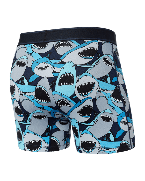 Back of Daytripper Boxer Brief Fly in Shark Tank Camo- Navy