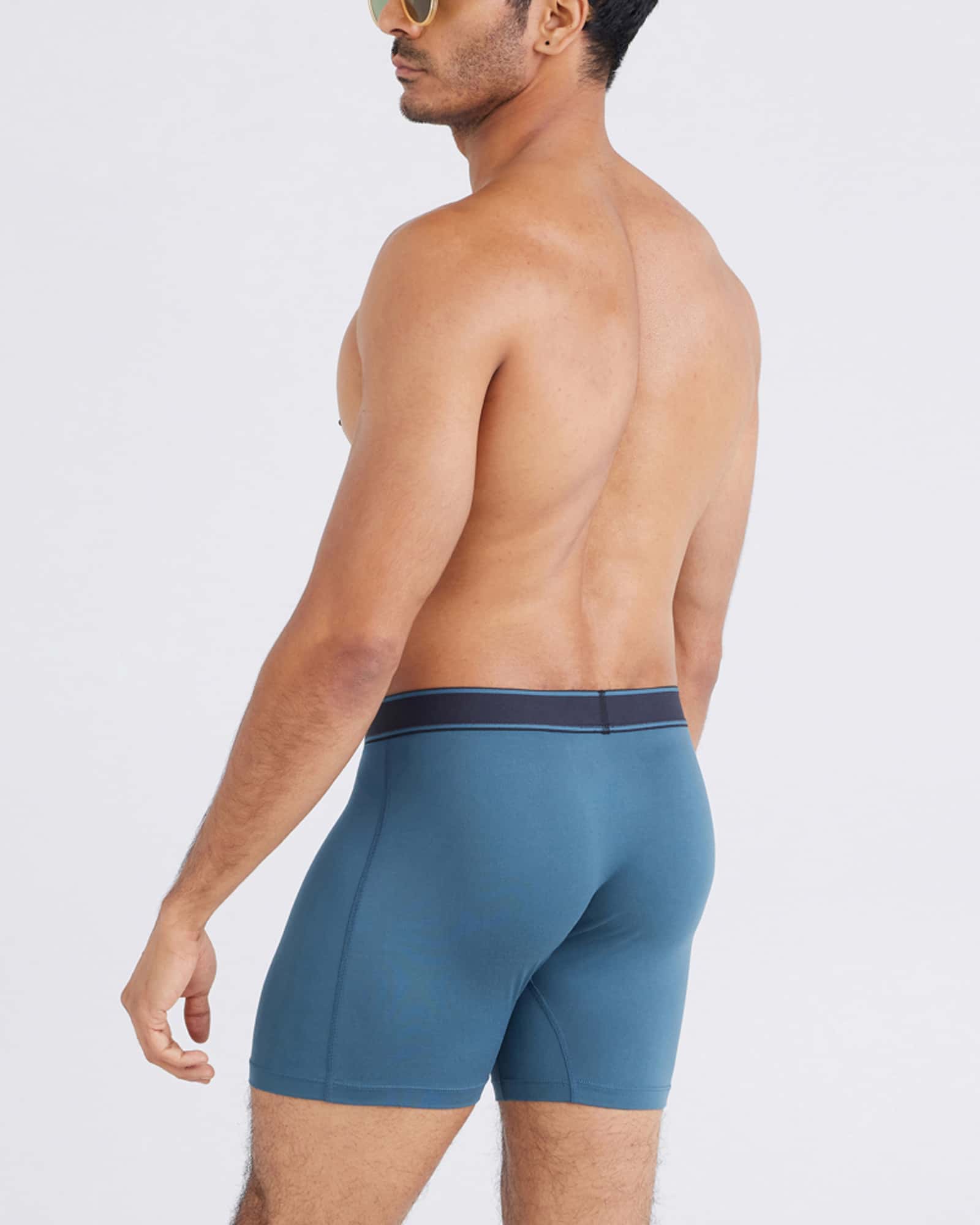 Back - Model wearing Daytripper Boxer Brief Fly 2Pk in Storm/Black