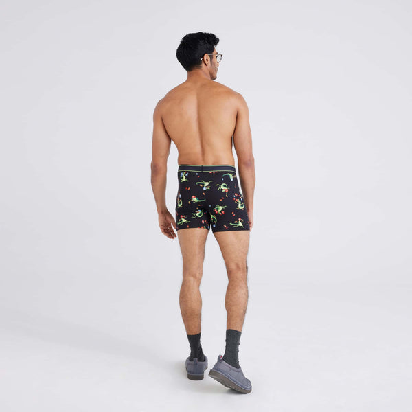 Back - Model wearing Daytripper Boxer Brief in Tailgators-Black