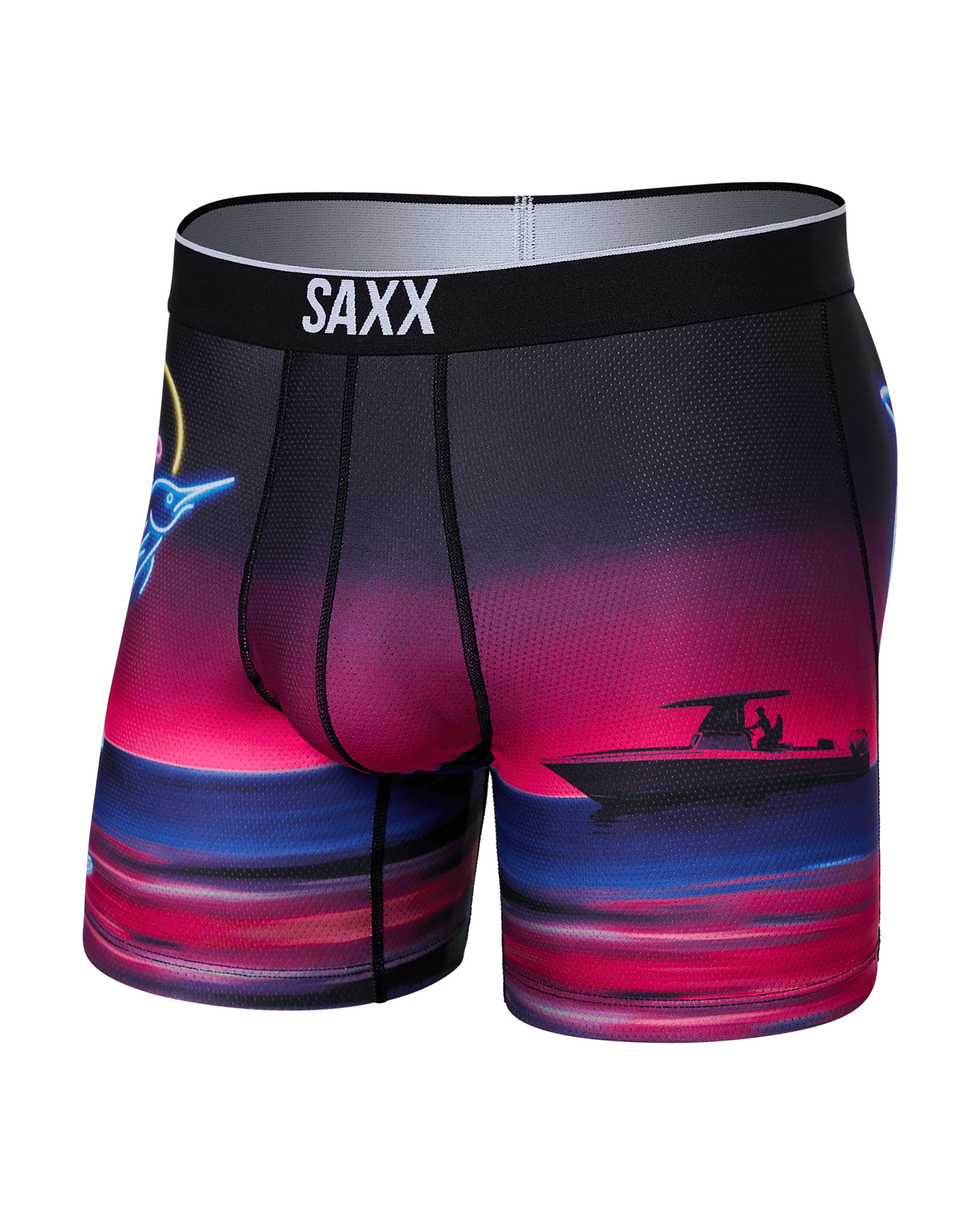 Front of Volt Boxer Brief in Marlin Sunset- Magenta