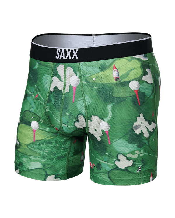 Front of Volt Boxer Brief in Off Course- Green