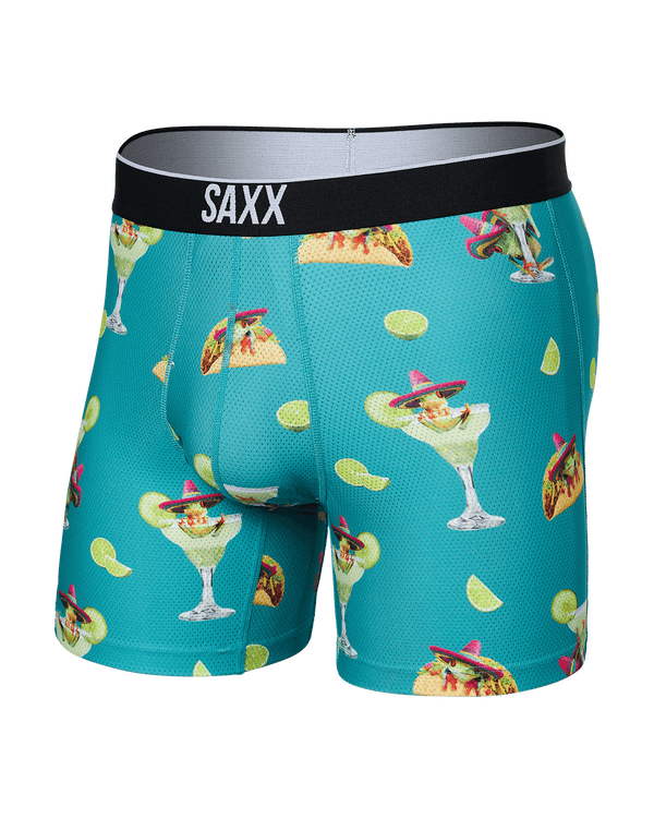 Front of Volt Boxer Brief in Senor Treefrogz- Baltic