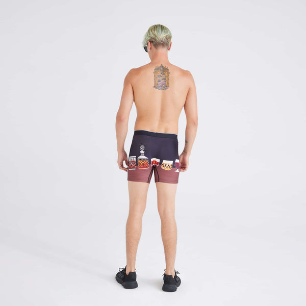 Back - Model wearing Volt Breathable Mesh Boxer Brief in Top Shelf-Black