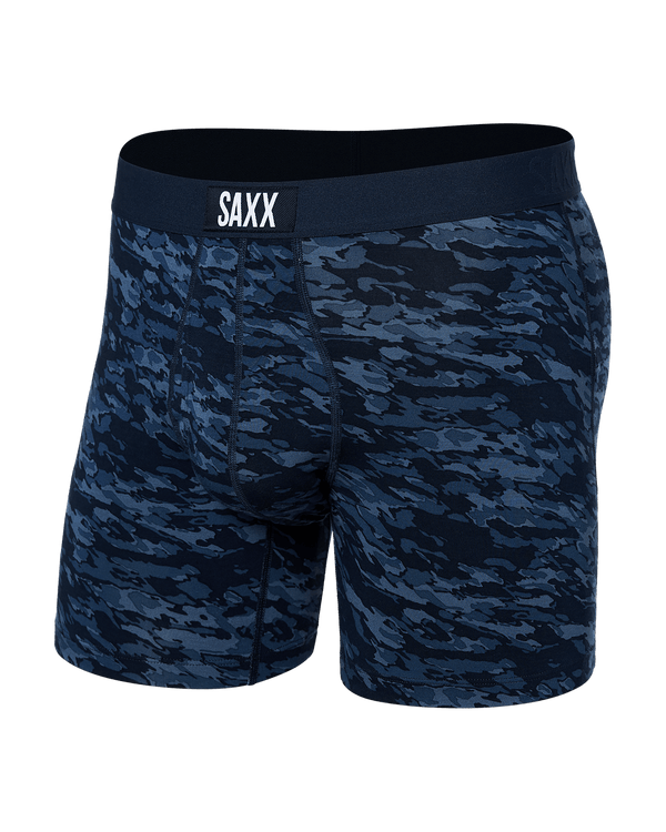 Front of Ultra Boxer Brief in Basin Camo- Navy