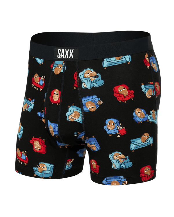 Front of Ultra Super Soft Boxer Brief in Couch Potato-Black