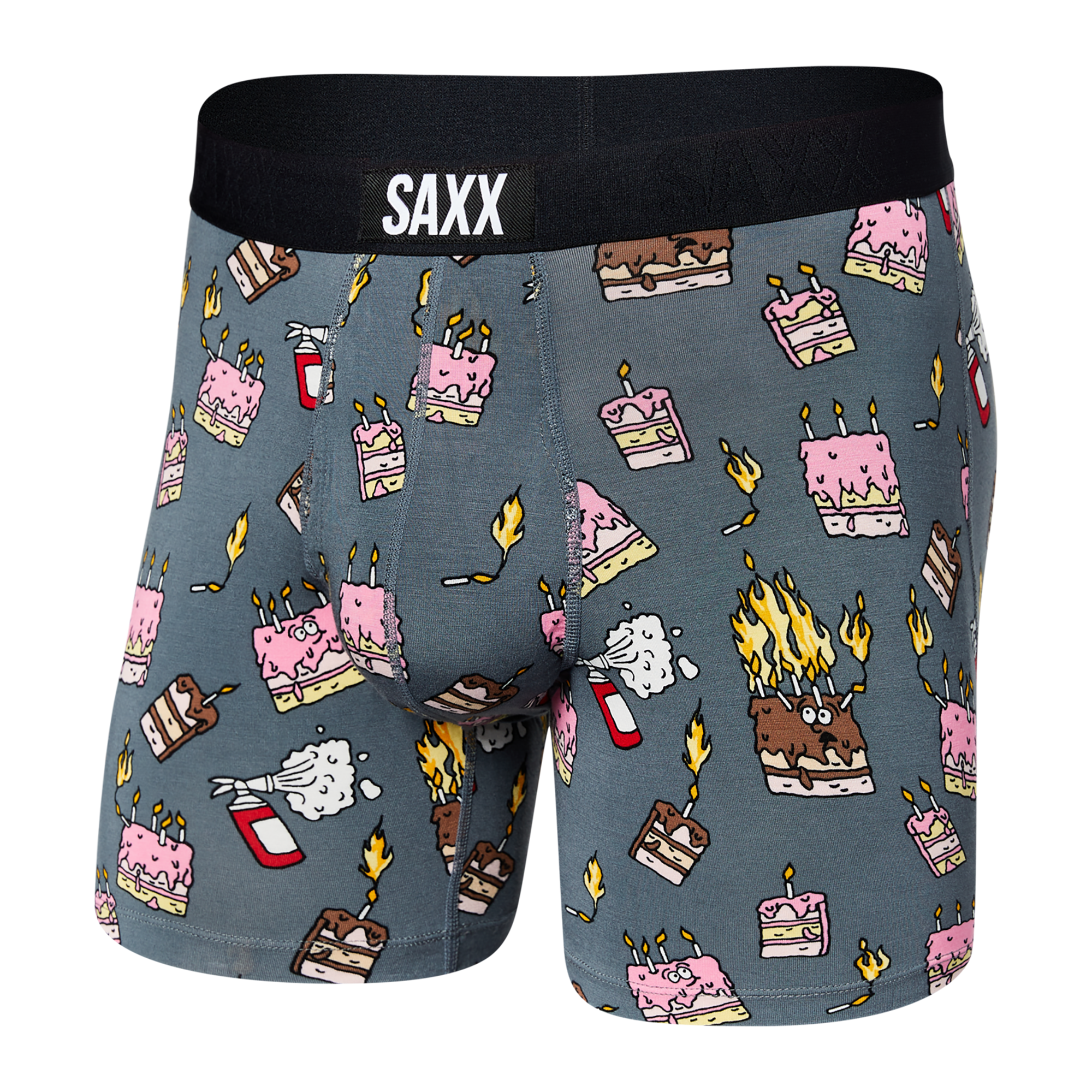 Front of Ultra Super Soft Boxer Brief in Fired Up- Turbulence