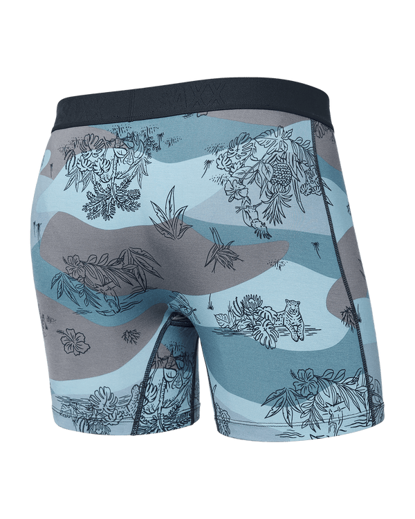 Back of Ultra Boxer Brief in Jungle Toile- Dusty Blue