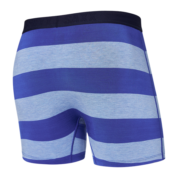 Back of Ultra Super Soft Boxer Brief Fly in Ombre Rugby- Sport Blue