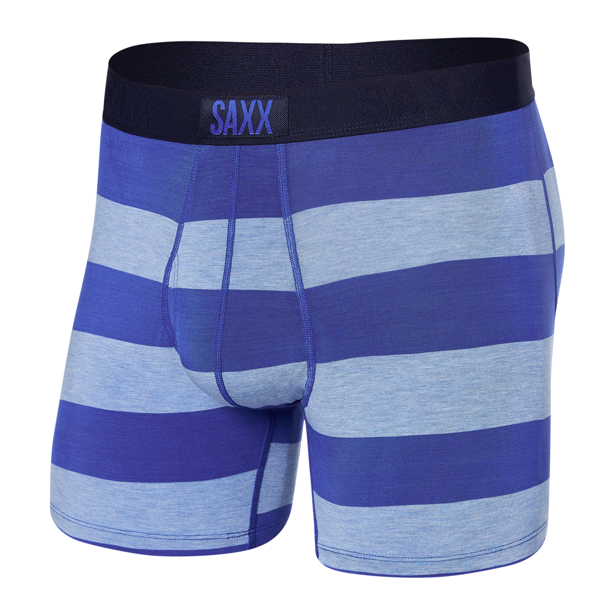 Front of Ultra Super Soft Boxer Brief Fly in Ombre Rugby- Sport Blue