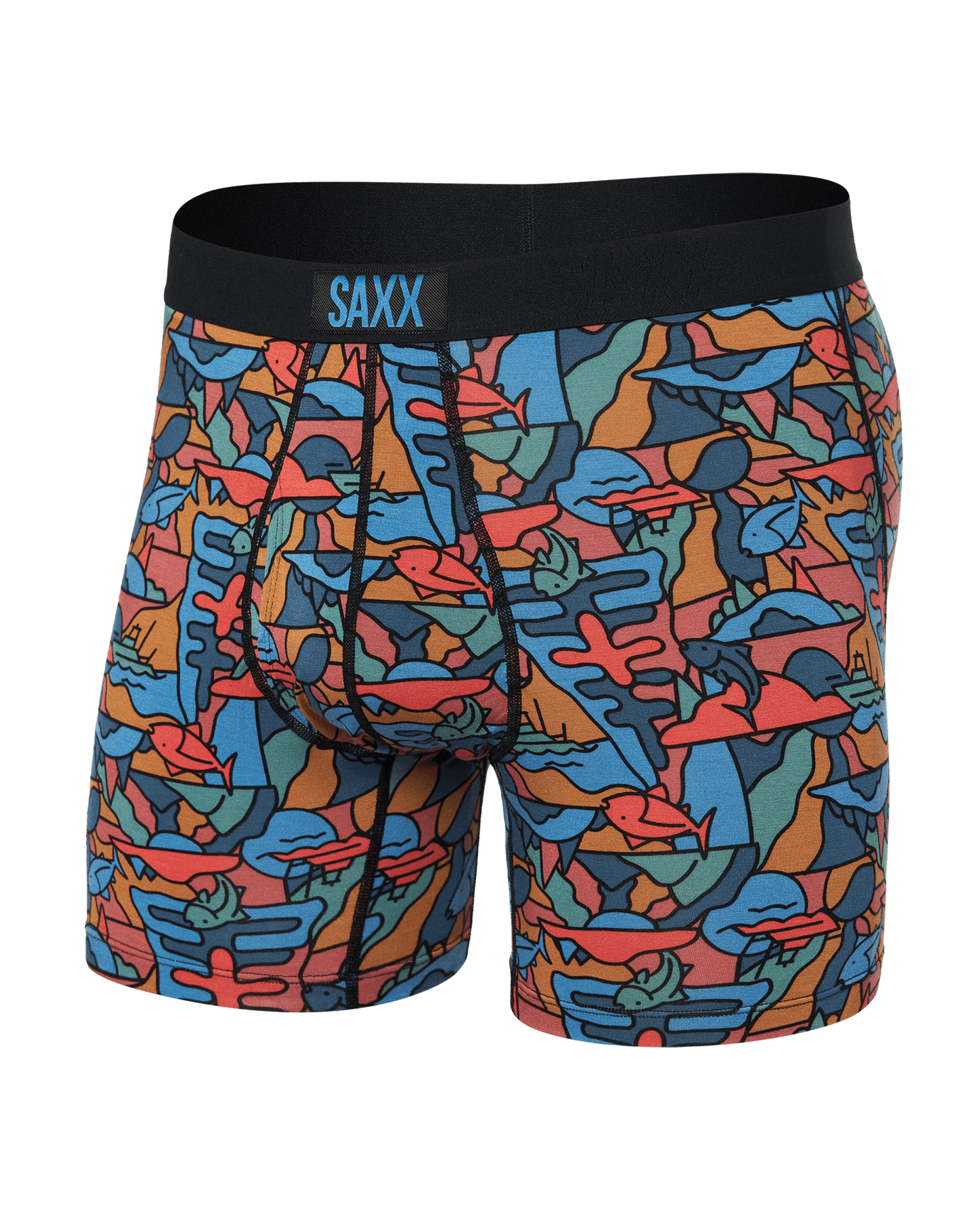 Front of Ultra Super Soft Boxer Brief in Over The River-Multi