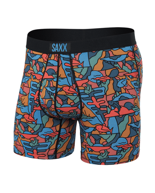 Front of Ultra Super Soft Boxer Brief in Over The River-Multi