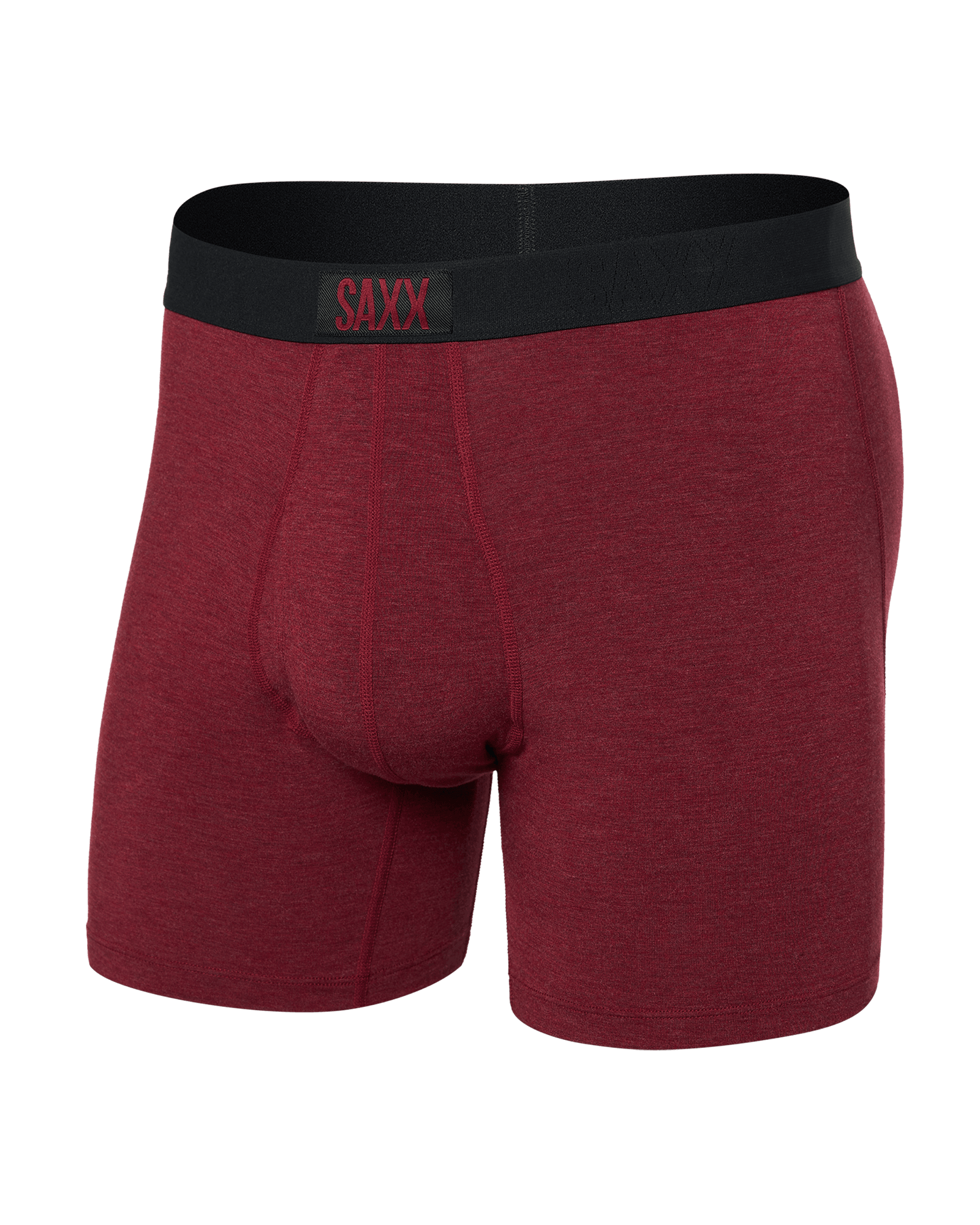 Front of Ultra Super Soft Boxer Brief in Tibetan Red Heather