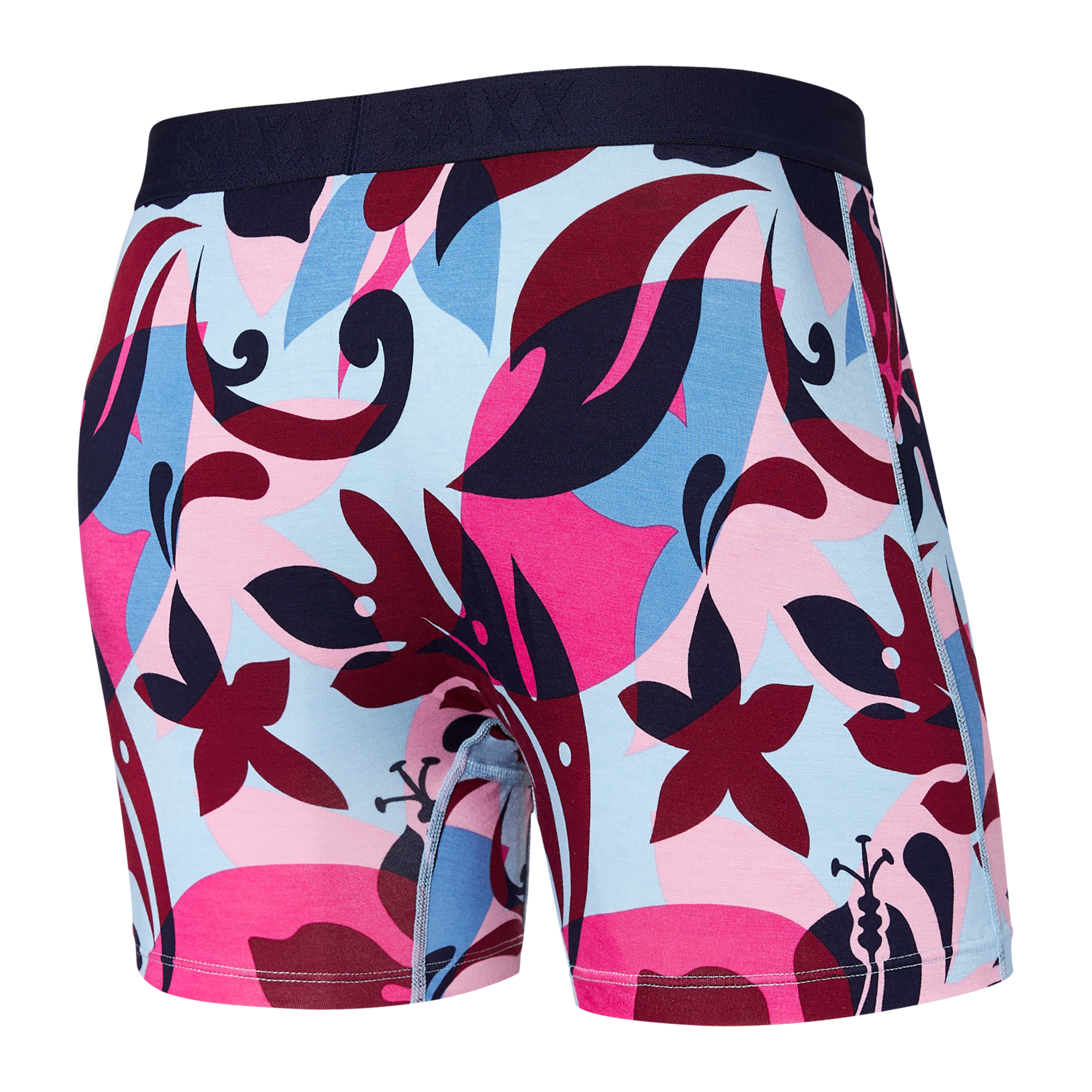 Back of Ultra Super Soft Boxer Brief Fly in Tropical Lens- Multi