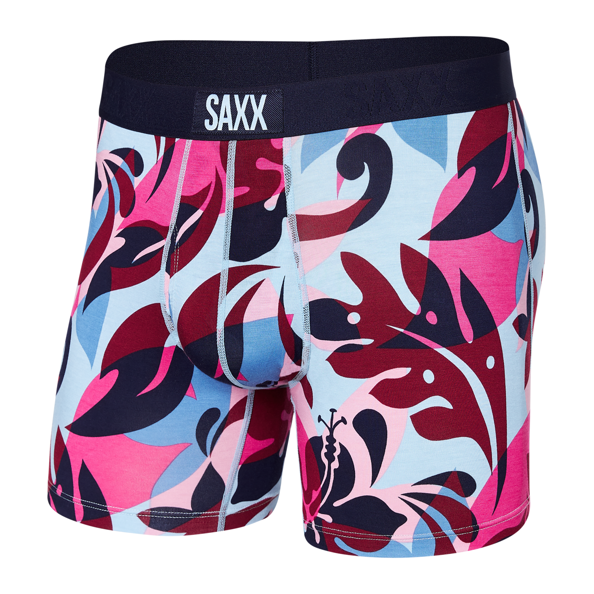 Front of Ultra Super Soft Boxer Brief Fly in Tropical Lens- Multi