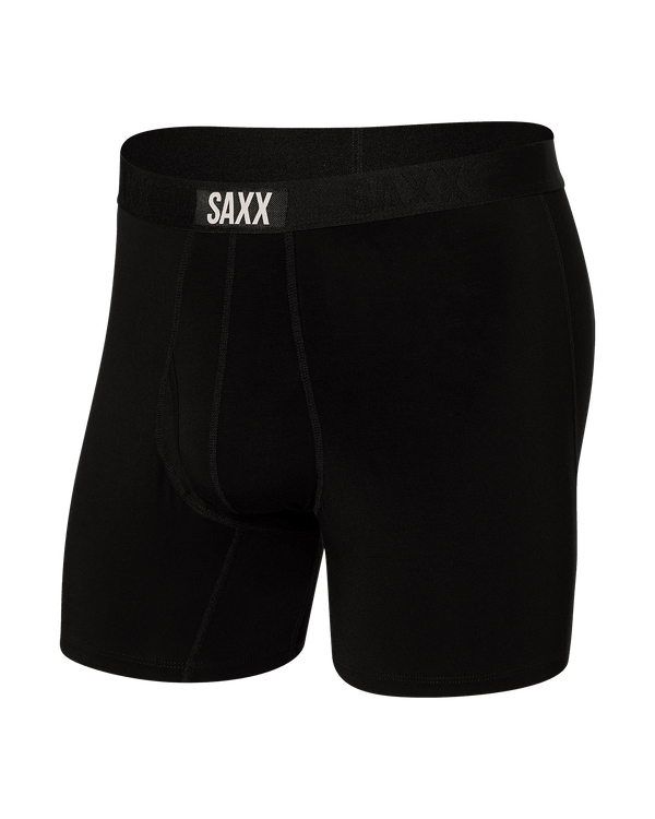 Front of Ultra Boxer Brief Fly in Black/Black