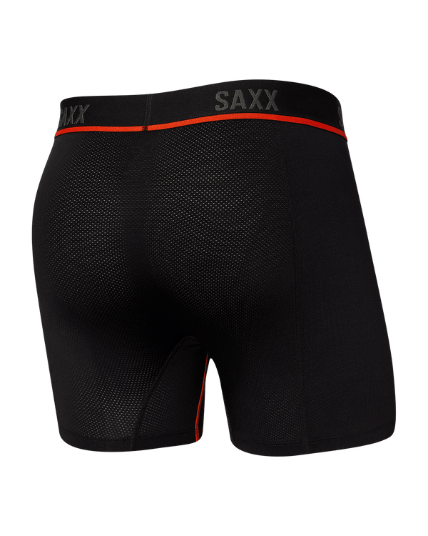 Back of Kinetic HD Boxer Brief in Black/Vermillion