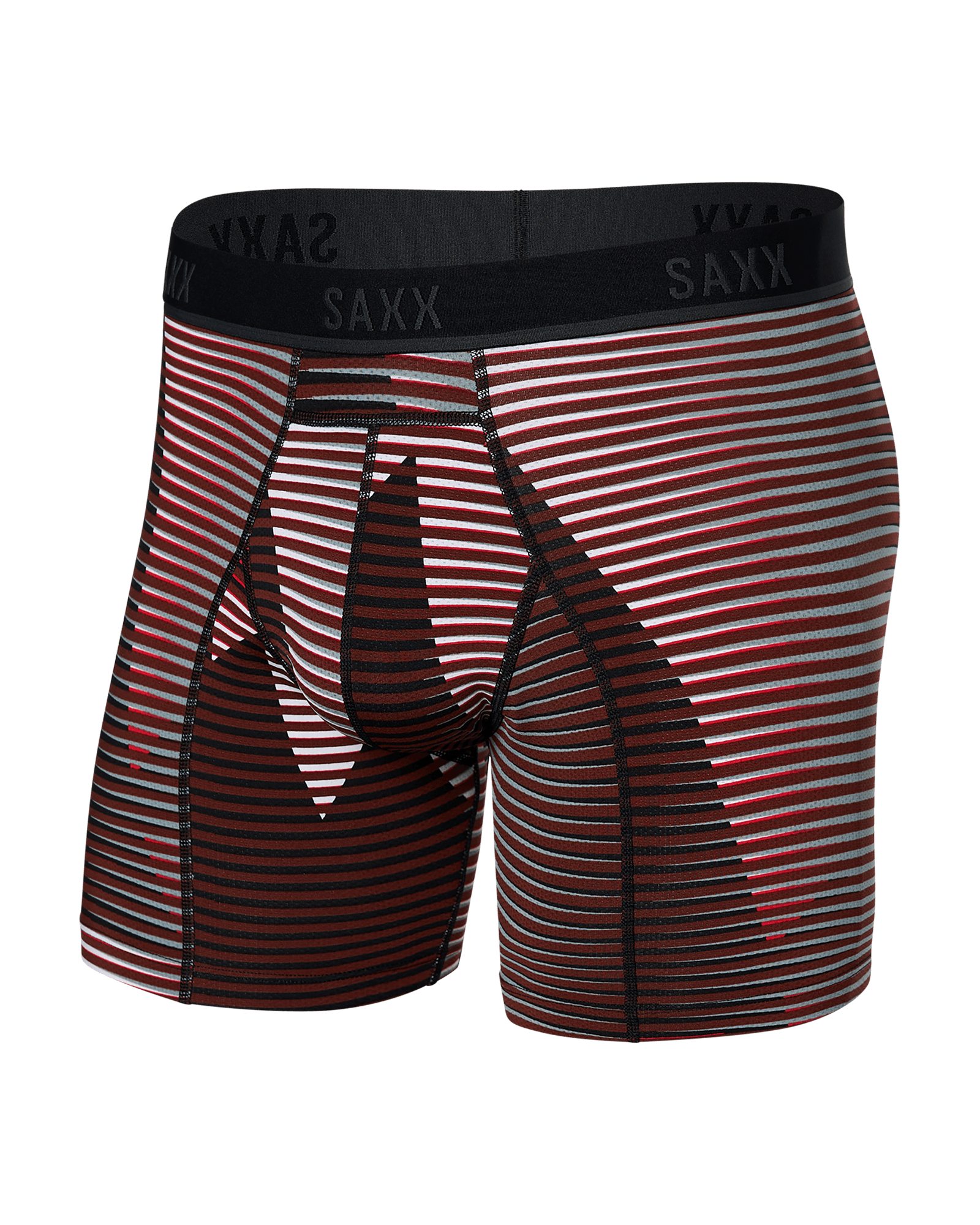 Front of Kinetic Light-Compression Mesh Boxer Brief in Optic Mountain- Dark Brick