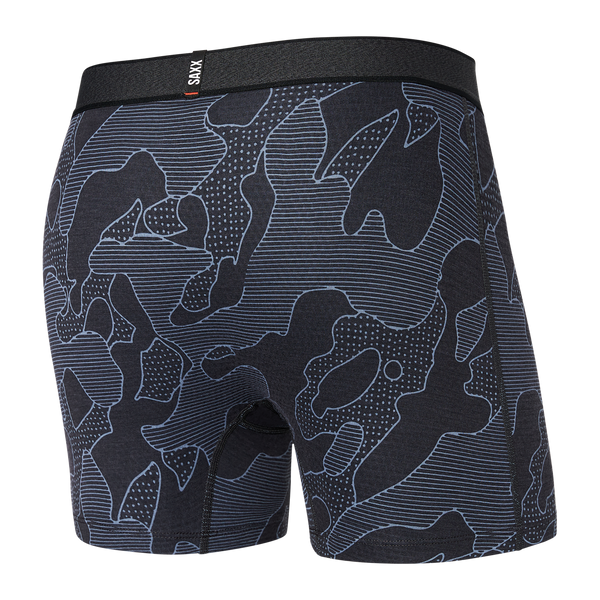 Back of Roast Master Mid-Weight Boxer Brief Fly in Pomo Camo- Twilight