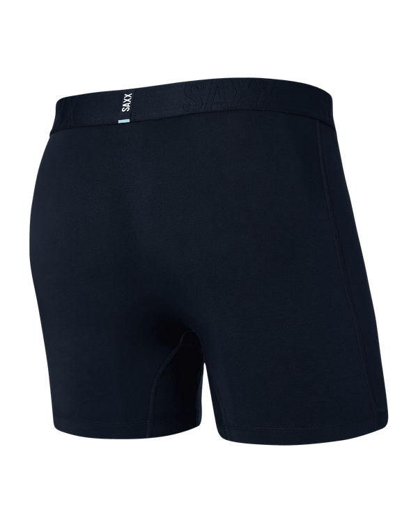 Back of Droptemp Cooling Cotton Boxer Brief Fly in Dark Ink